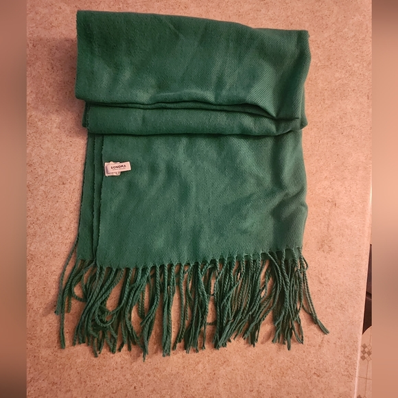 Sonoma Green Scarf/shawl with Fringe - Picture 1 of 4